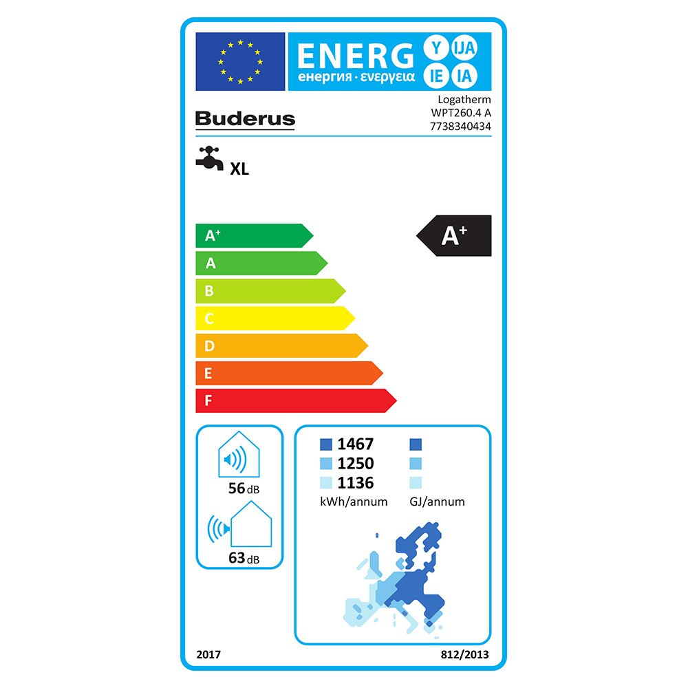 Buderus WPT260.4 A, Logatherm Warmwasser-Wärmepumpe 7738340434