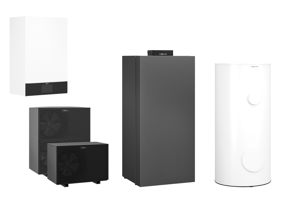 Viessmann Vitocal 250-A Hybridpaket A10, 230V, mit Vitocrossal 300 CU3A 19 kW, 250 l Speicher Z033173