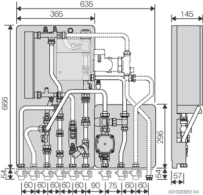 Buderus WS160.3-45 E Logamax kompakt Wohnungstation mit Zubehör MAPL, Modul gem. Heizkreis 7739624166
