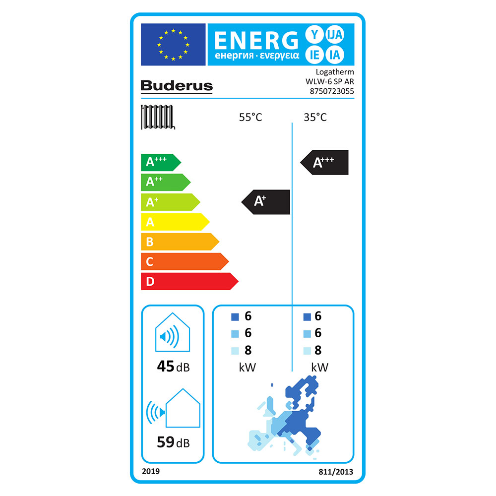Buderus Luft-Wasser-Wärmepumpe Logaplus-Paket WP-SP3 WLW-6 SP AR, WLW166-10 B
