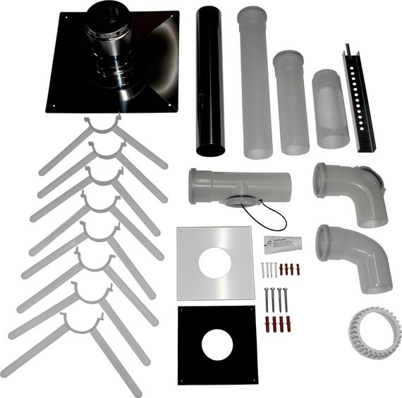 Wolf Anschluss-Set DN80 an Abgasleitung für Schachteinbau aus PP Edelstahl 2651858