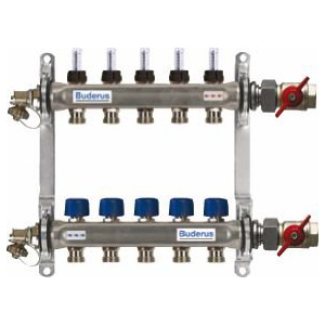 Buderus Logafloor Edelstahlverteiler 11HK mit DFM