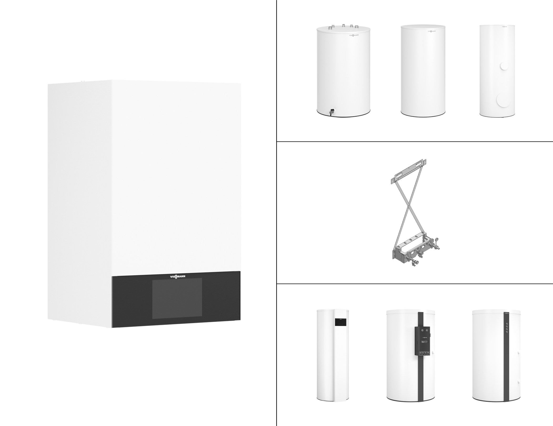 Viessmann Paket Vitodens 300-W B3HH 19 kW 7″ & Vitocal 262-A T2H-R290 Umluft Z029665