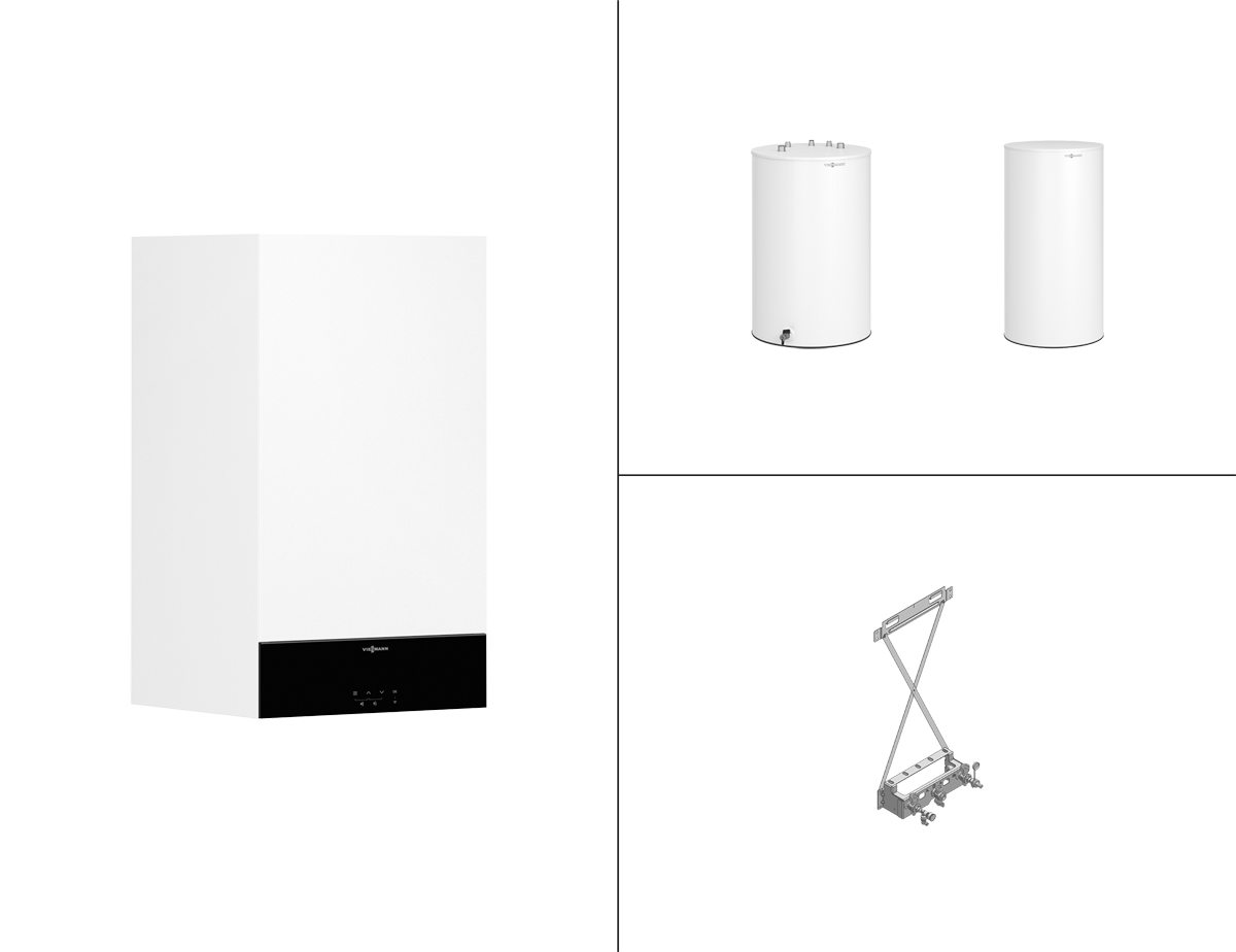 Viessmann Paket Vitodens 100-W Gastherme B1HG, 19 kW + 160L Vitocell 100-W CVAA Z030527