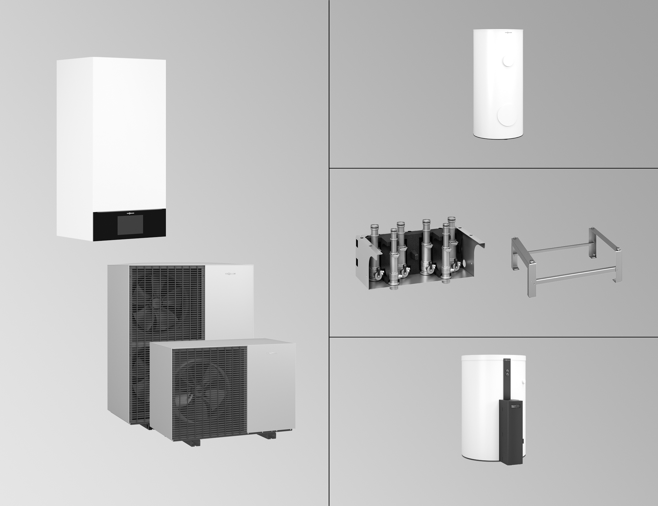 Viessmann Vitocal Wärmepumpenpaket 150-A A13 400V, mit Vitocell 100-V Speicher, CVWC 250l Z033006