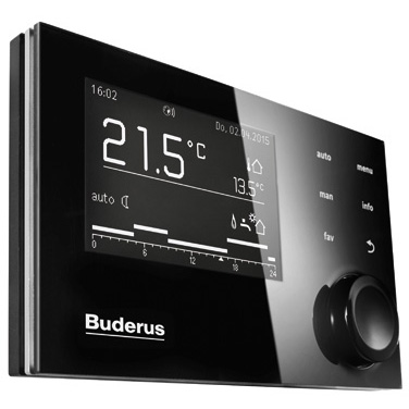 Buderus Logamatic RC310 Bedieneinheit, Wandmontage-Set, Außenfühler, schwarz 7738112332