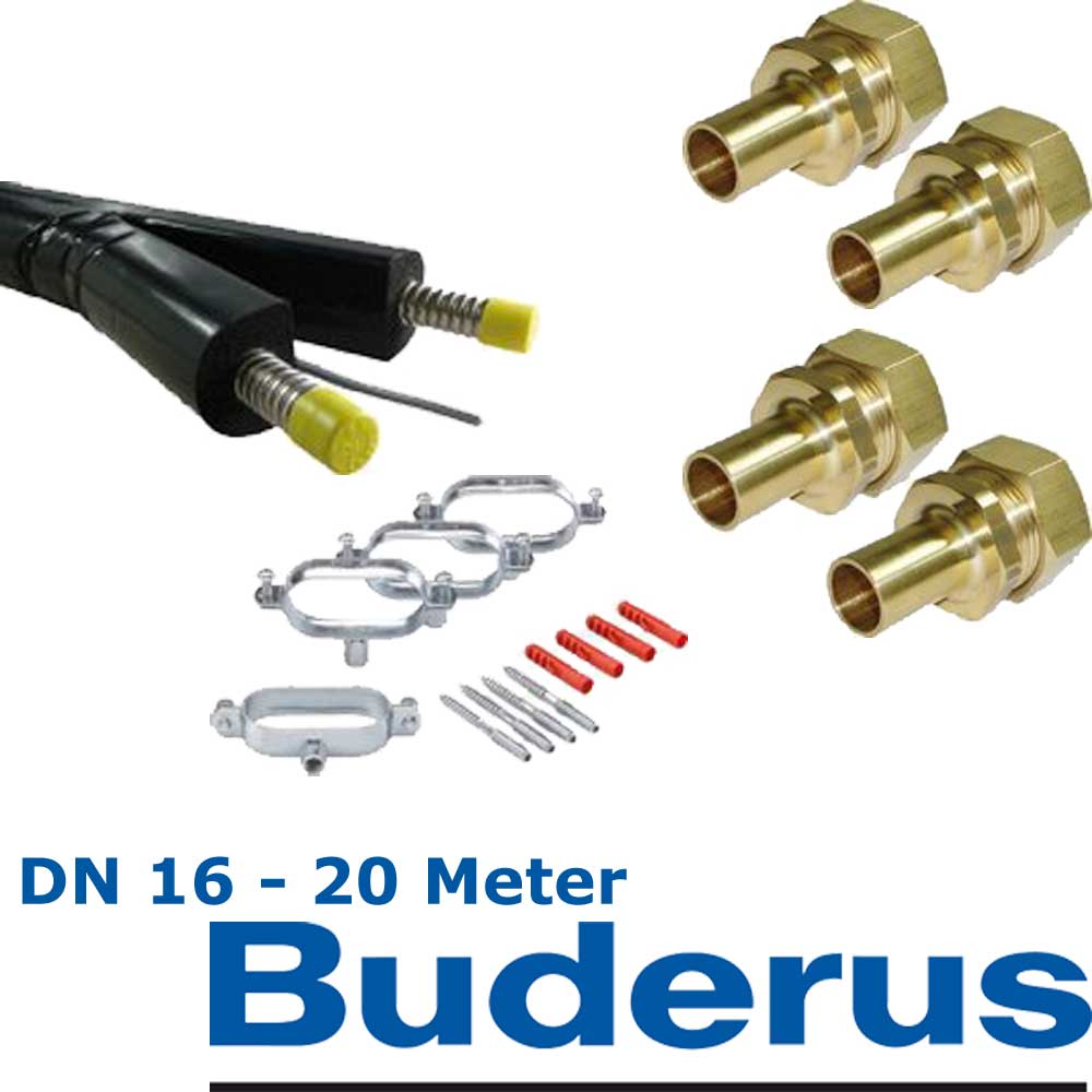 Aeroline INOX Split Doppelrohr-Set DN16 20m mit 4 Verschraubungen und Befestigung 7739607350