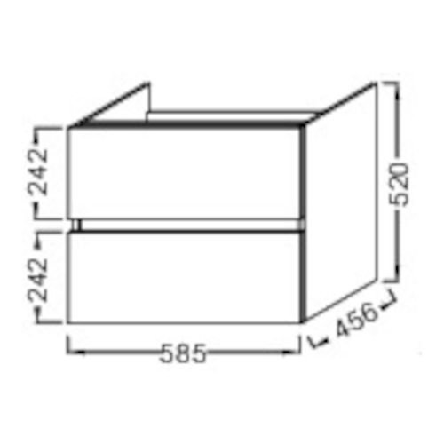 Badmöbelset 60 cm, 2 Schubladen - Tolbiac, Jacob Delafon Waschtisch mit Unterschrank