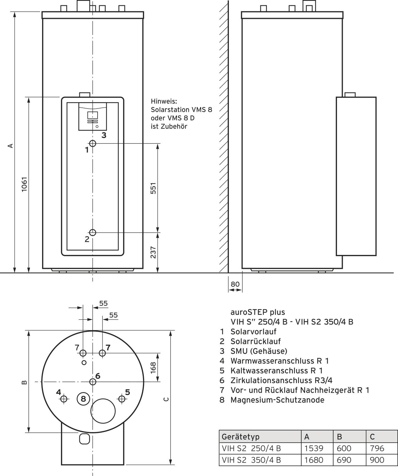 Vaillant Solaranlage 9.202/5, 7,53m² VFK 125/4, auroSTEP plus VIH S2 350/4 B 0010042368
