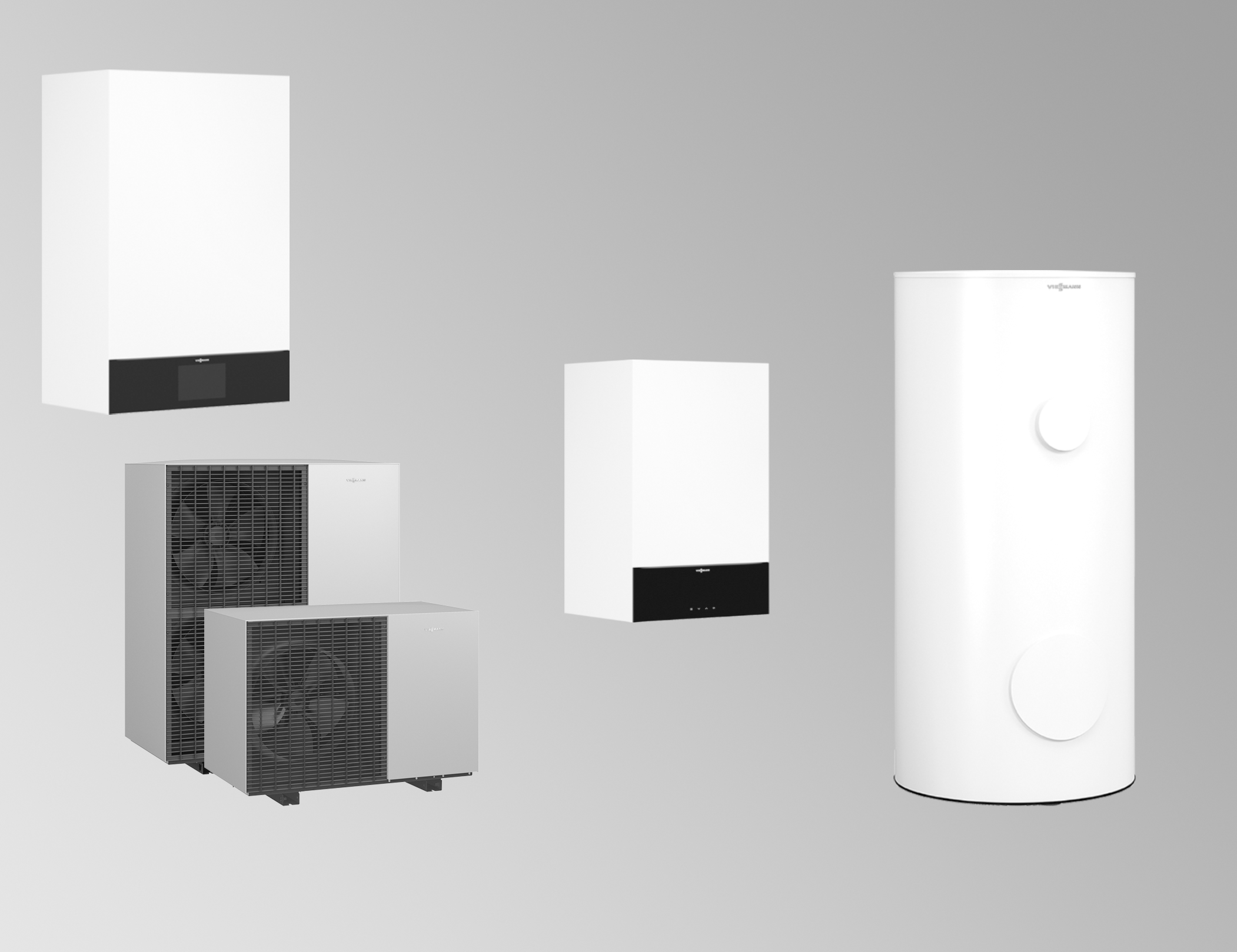 Viessmann Vitocal 150-A Hybridpaket A08, 230V, mit Vitodens 200-W 200L Speicher, 25 kW, Typ B2HA Z033050