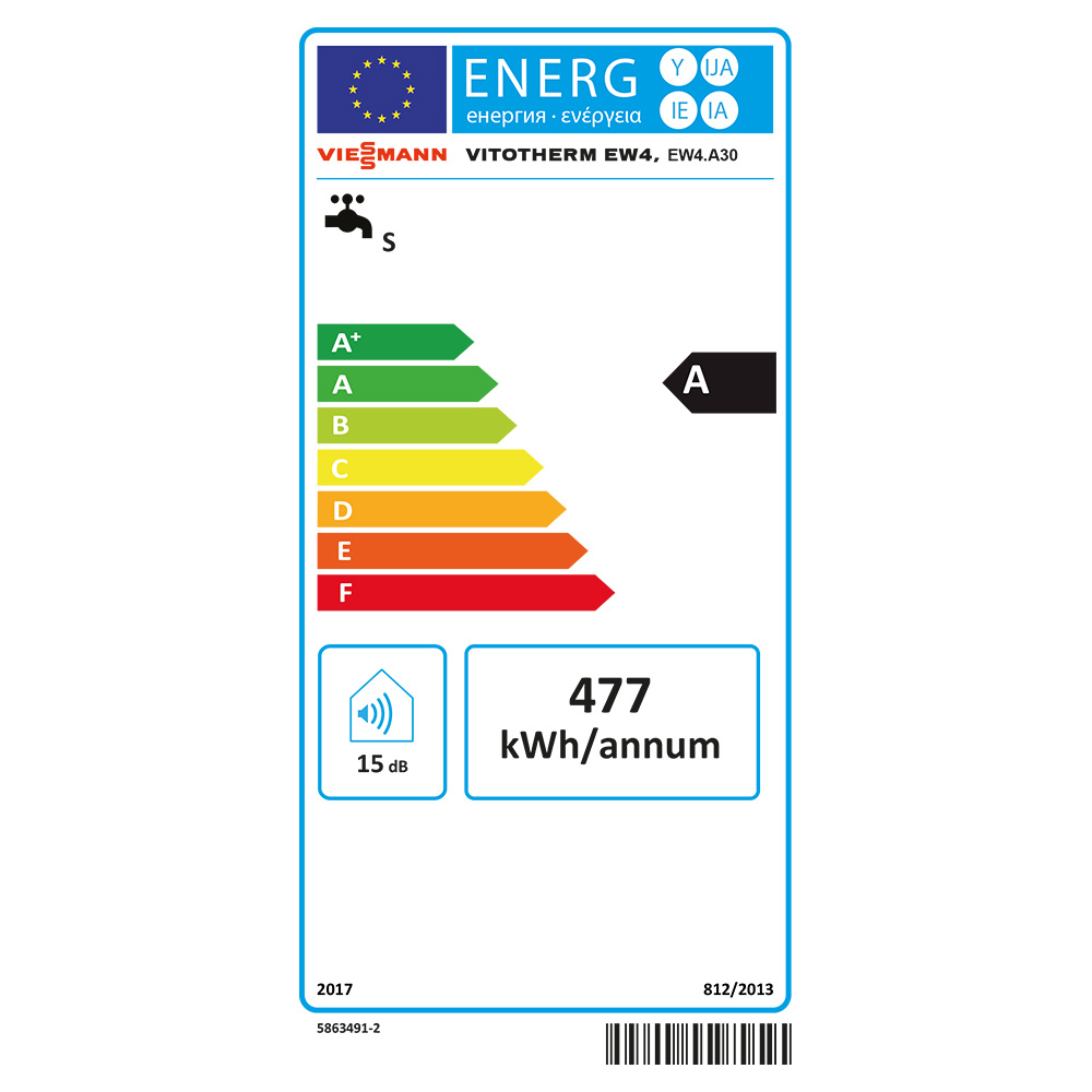 Viessmann Vitotherm 2 - 6 kW 30 L Elektro-Wandspeicher Typ EW4 ZK03816