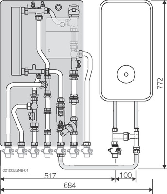 Buderus WS160.3-45WPE Logamax kompakt mit Zubehör MAPL, DLE, Modul gem. HK unten 7739624186