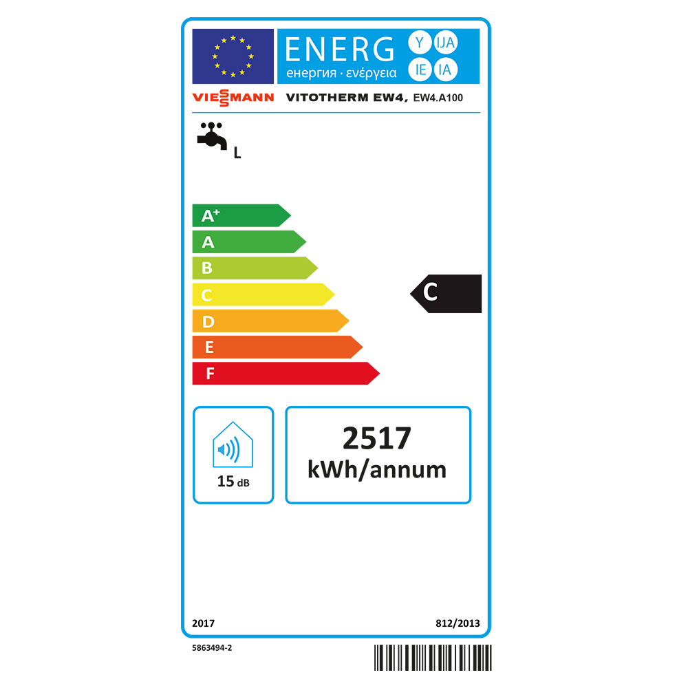 Viessmann Vitotherm 2 - 6 kW 100 L Elektro-Wandspeicher Typ EW4 ZK03819