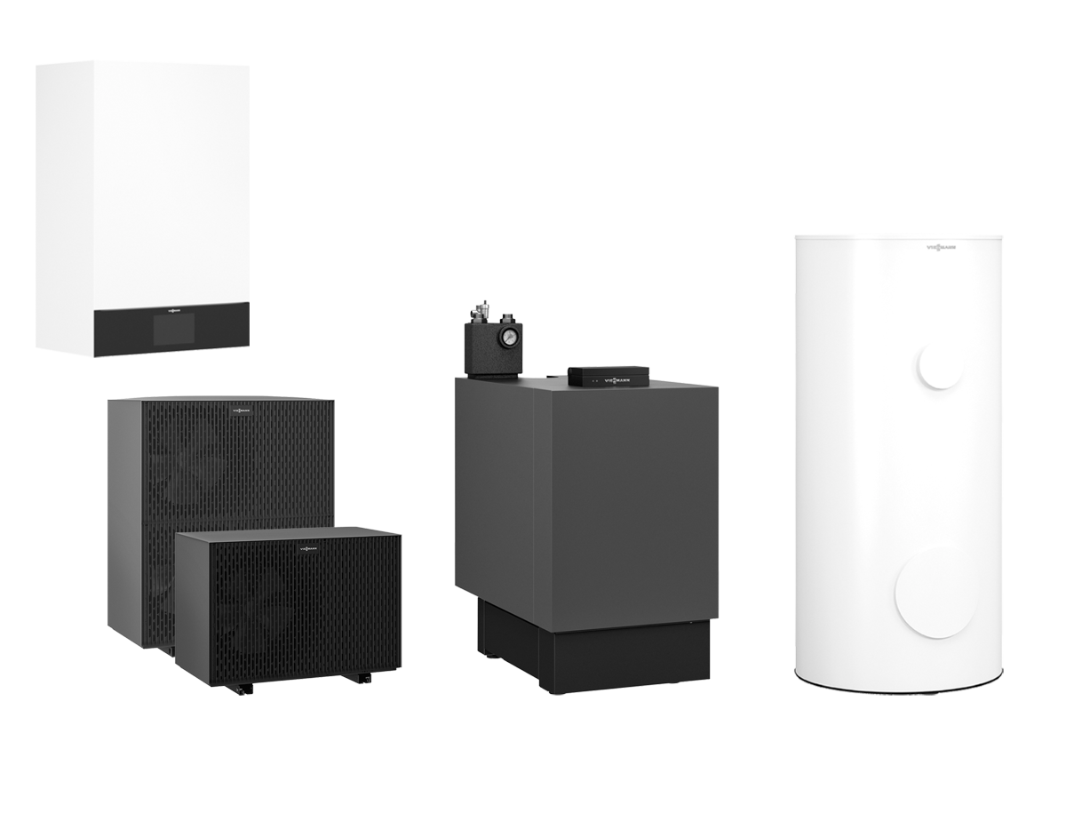 Viessmann Vitocal 250-A Hybridpaket A08, 230V, mit Vitoladens 300-C, 24 kW, 250 l, zweistufig Z033196